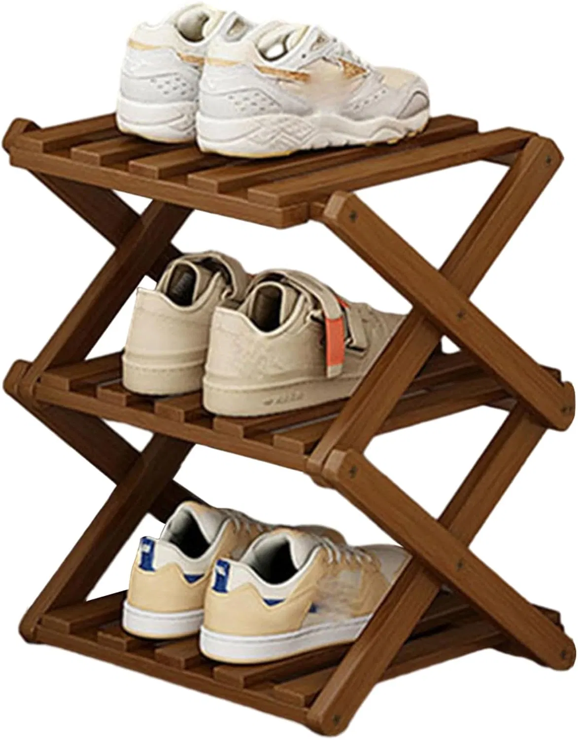 Bamboo Made Modern Minimalist Foldable Multi-Layer Living Room Bedroom Bamboo Shoe Rack