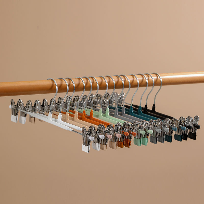 White Color Hanger Pant Skirt with Clips Removable Metal Clip Brand Hanger for Trousers Hangers