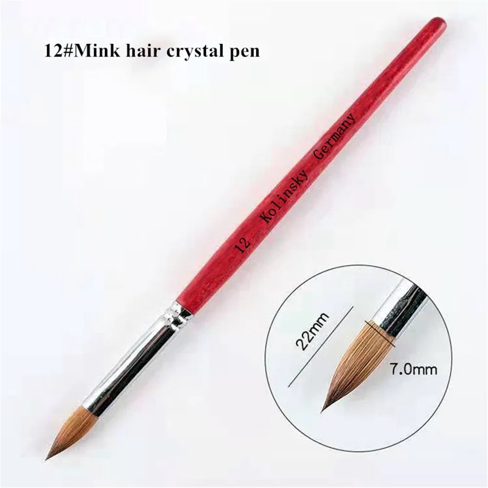 Hot Sale Different Sizes 100% Pure Kolinsky Acrylic Brush for Manicure Gel Brush for Nail Art Brush