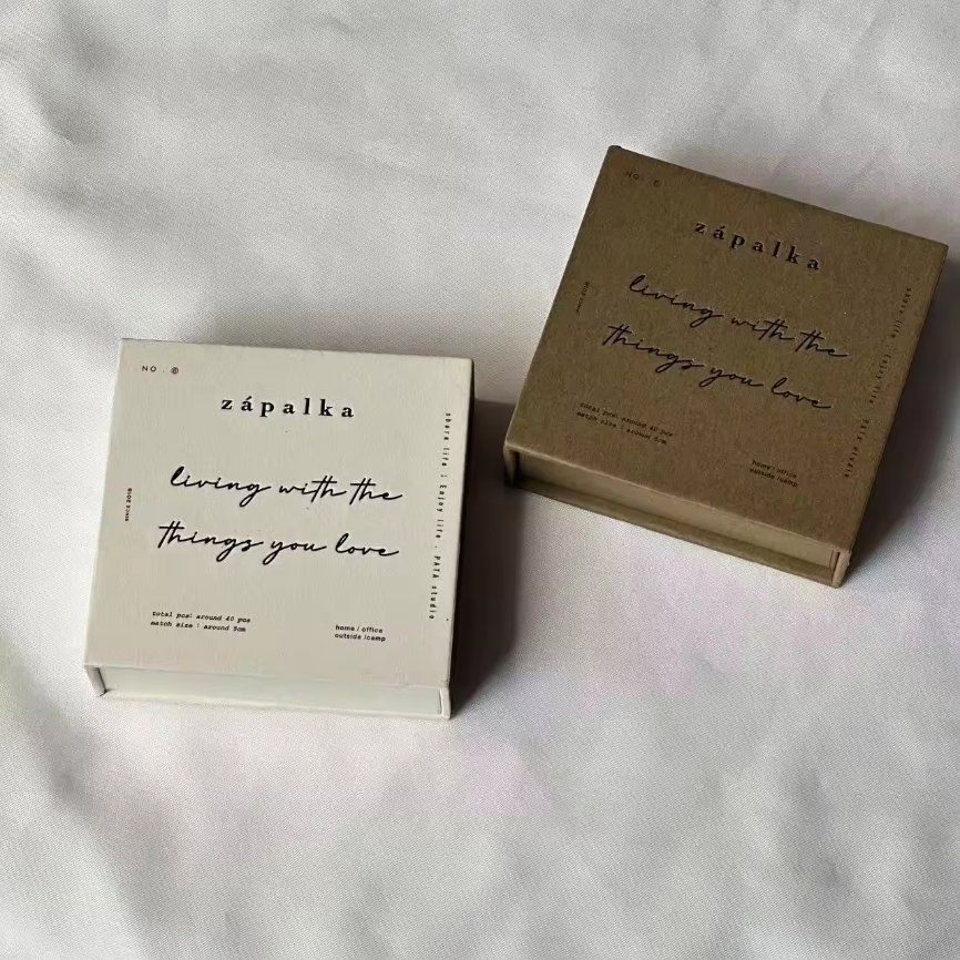 2025 New Gift Box Matches High Quality Colored Candle Matches Hard Outer Box Customized Stamped Logo Box Matches