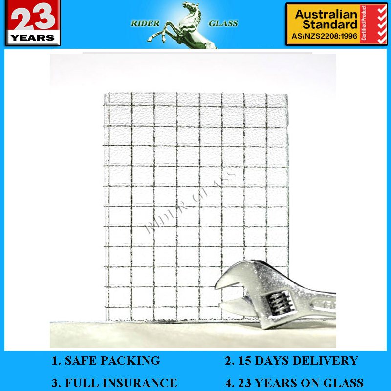 Safety 6mm Clear/Green/Bronze Nashiji Wired Glass