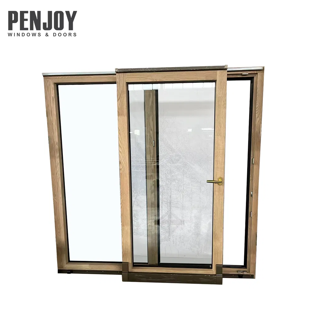 Penjoy New Design Timber Window Triple Pane Aluminum Wood Composite Frame Tilt and Sliding Window