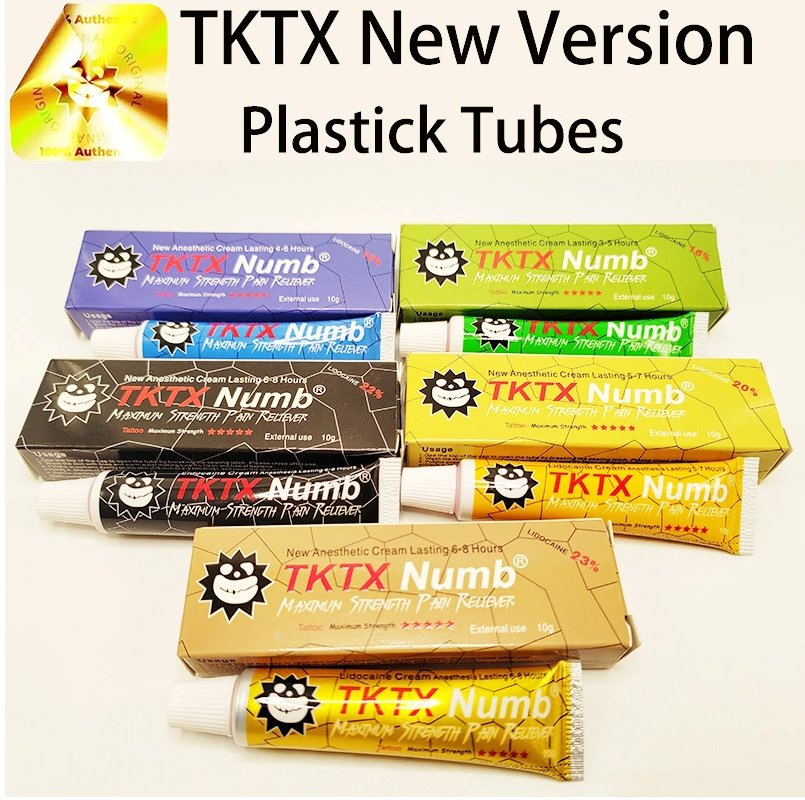 Topical Numbing Cream 18% Blue Plastic Tube Pink Tktx Numb Cream 10g for Tattoo Supply Anesthetic Makeup Microblading