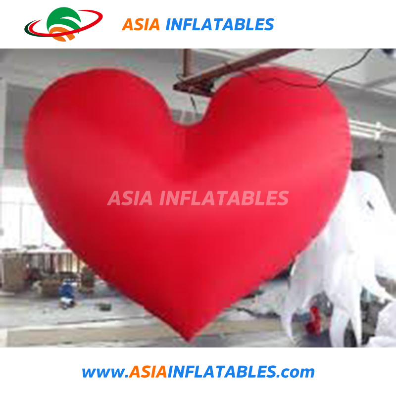 Advertising Giant Inflatable Valentine Decoration Lighting Heart