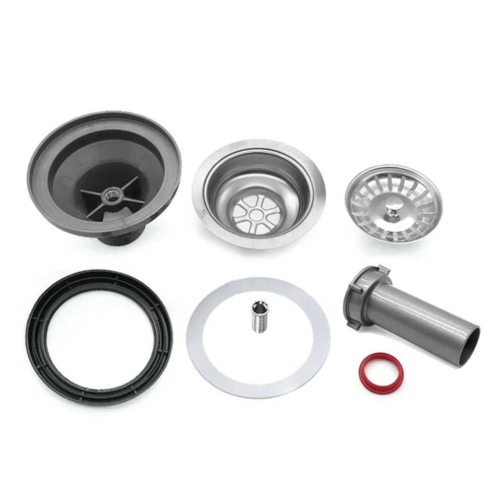 Source Factory Brushed Finish Rust-Resistant Kitchen Sink Drain with Removable Colander