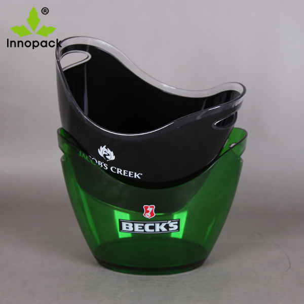 Customized Logo 3.5L Beer Wine Cooler Plasticdouble Wall Ice Bucket for Bar