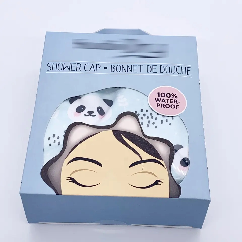 Quiet Girl High Quality Printed Shower Caps Waterproof Shower Cap
