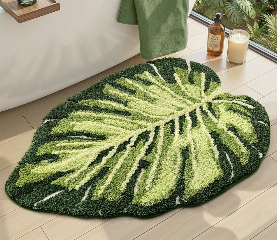 Soft Washable Absorbent Fluffy Bath Mat Bathroom Rugs with Non-Slip Backing