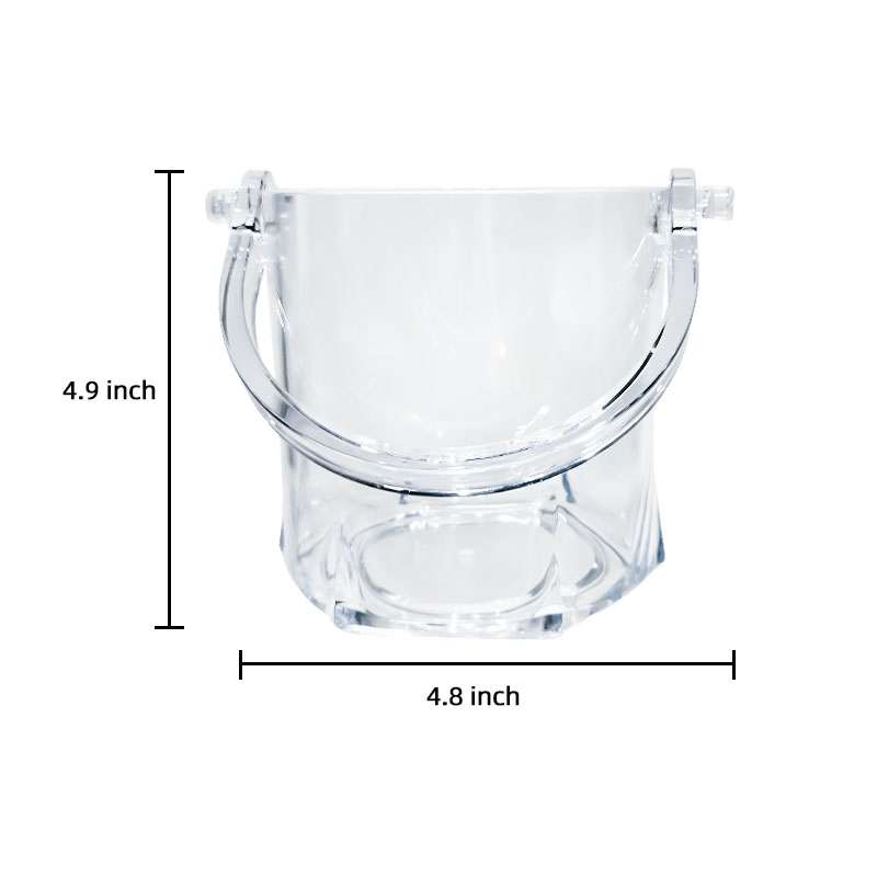 Custom 1200ml Bar Ice Buckets, Beverage Tubs Clear Plastic Ice Bucket