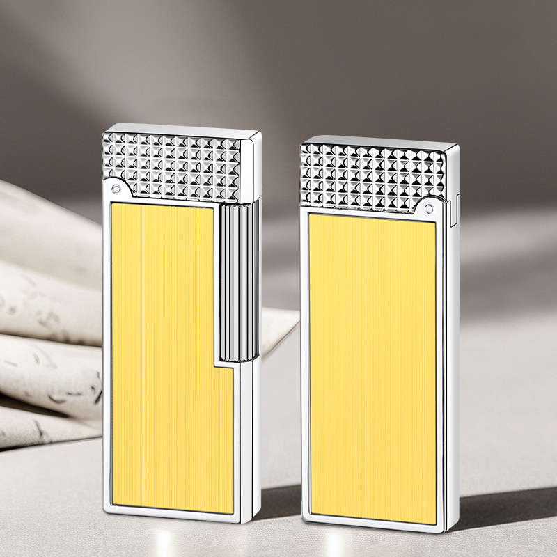 Ultra Thin Luxury Windproof Alloy Side Sliding Ignition Lighter and Cigarette Lighter