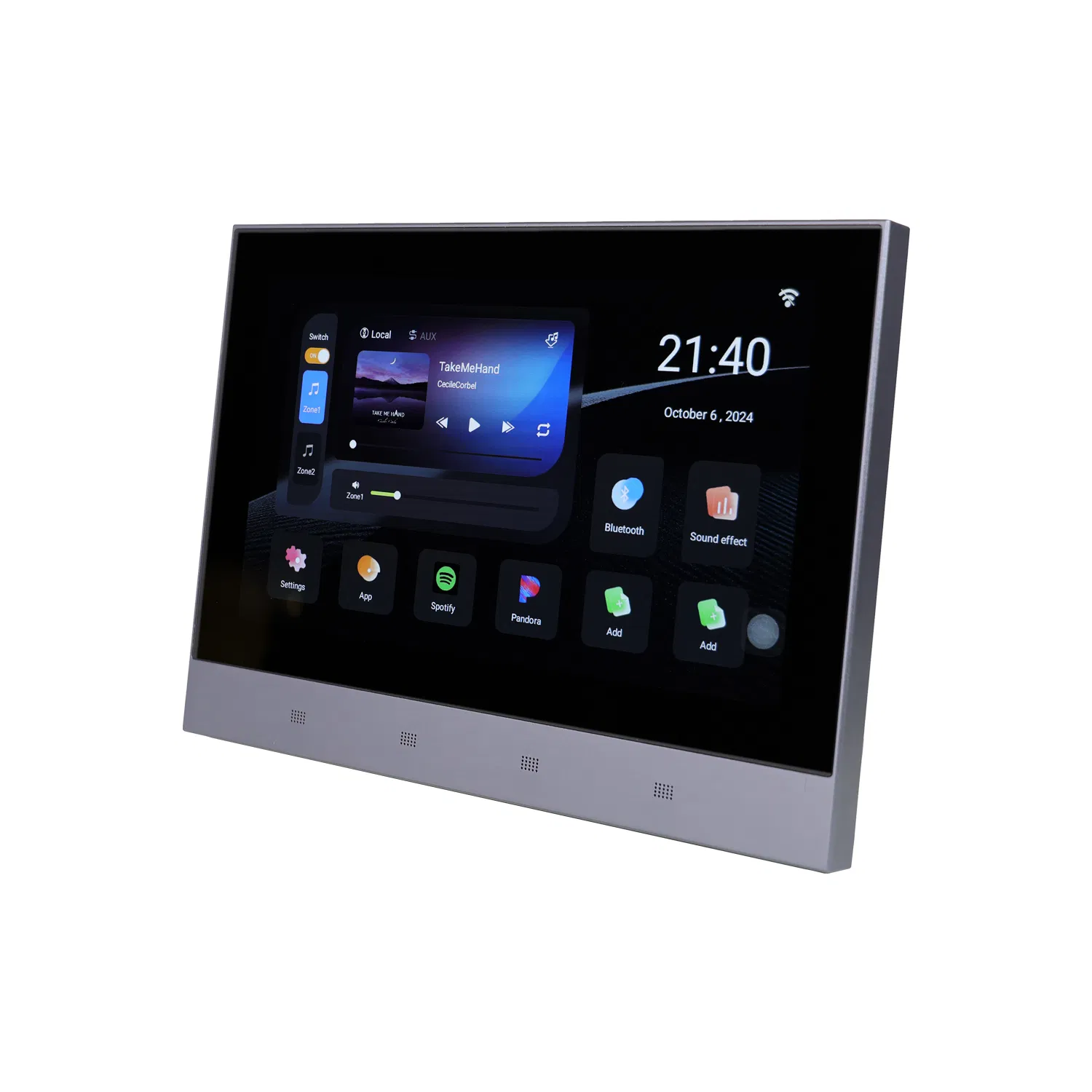Усилитель стерео 8x20W с сенсорным экраном 7'' для умного дома