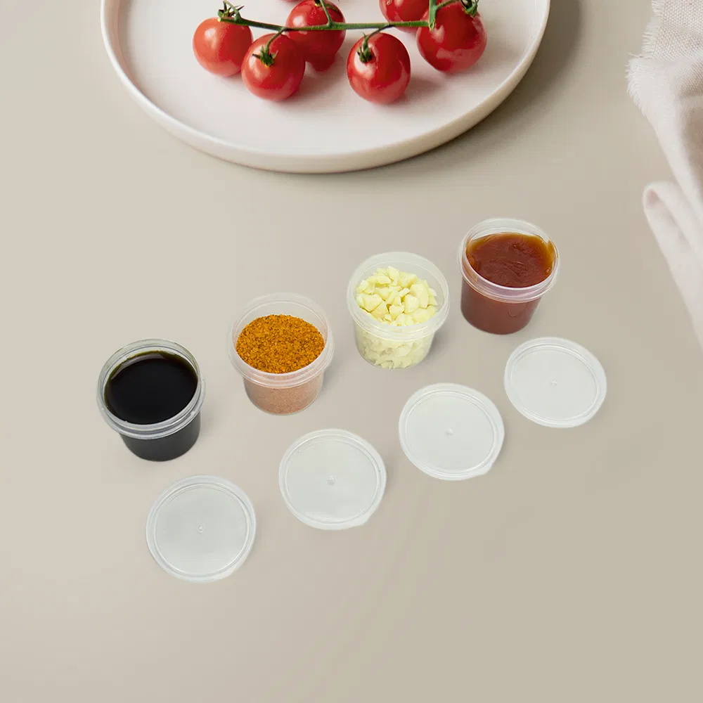 Stackable Home Kitchen Miniature Plastic Salad Dressing Cup