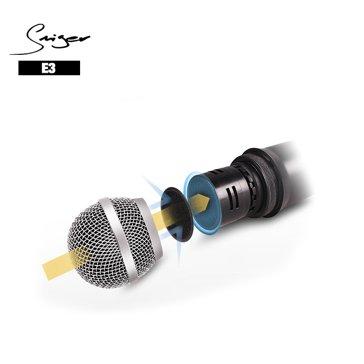 Smiger E3 Universal Wireless Microphone Portable Rechargeable Wireless Hand-Held Microphone with Receiver