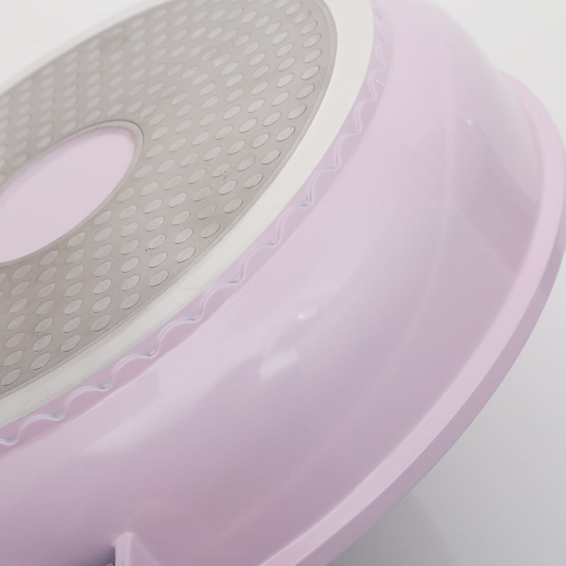 Сковорода алюминиевая с керамическим покрытием, розовая, 28 см