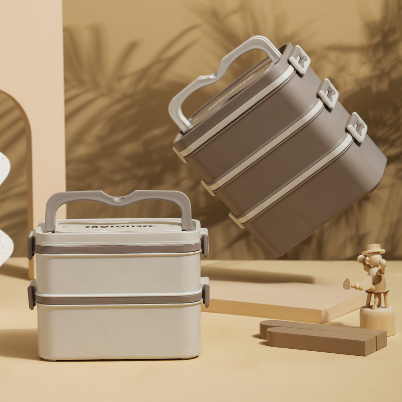 Multilayer 304 Stainless Steel Lunch Box Sealed Can Be Heated by Microwave