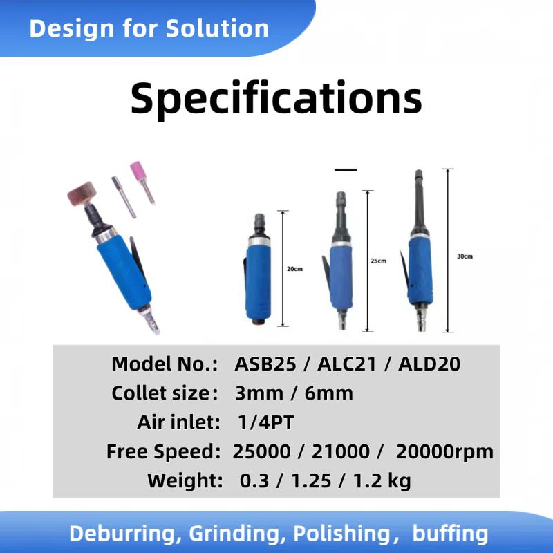 Миниатюрная угловая пневматическая шлифмашина 25000 об/мин