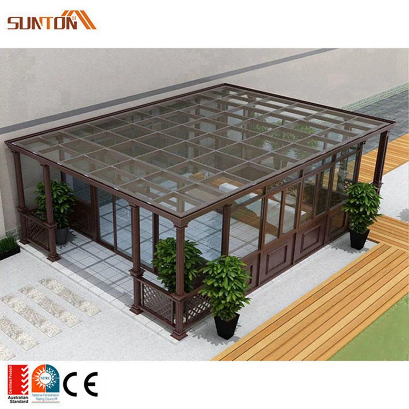 Factory Customized Construction Aluminum Panels Glass Houses Modern Glass Sunroom