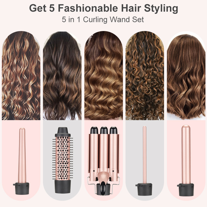 Multi-Function Hair Curling Iron LED Display 5 in 1