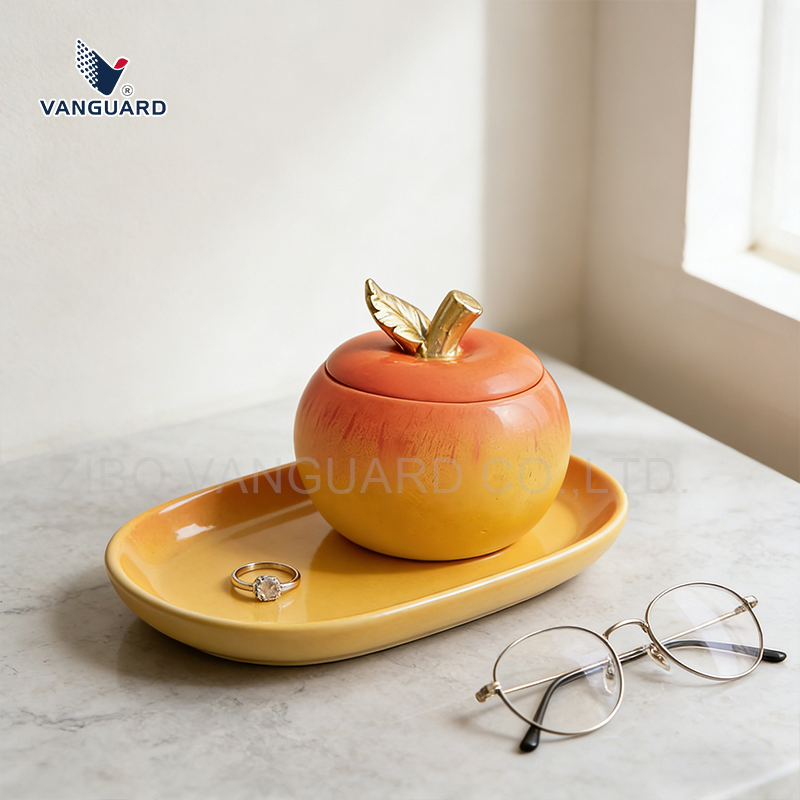 Apple Shape Ashtray Resin Keepsake Statue Custom Resin Ornament for Home Decor
