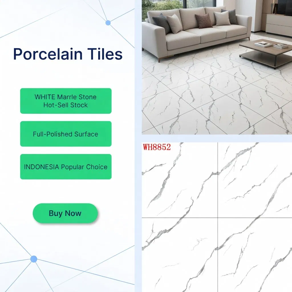 Полированная плитка 60x60 см Carrara White для пола и стен