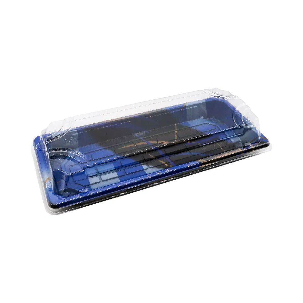 Manluen Factory Wholesale Customization Disposable Sushi Roll Food Packaging Plastic Desserts Food Container Takeaway Sushi Tray