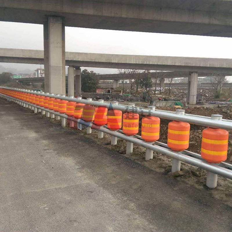 Highway Rolling Barrier System EVA Material Safety Roller Guardrail