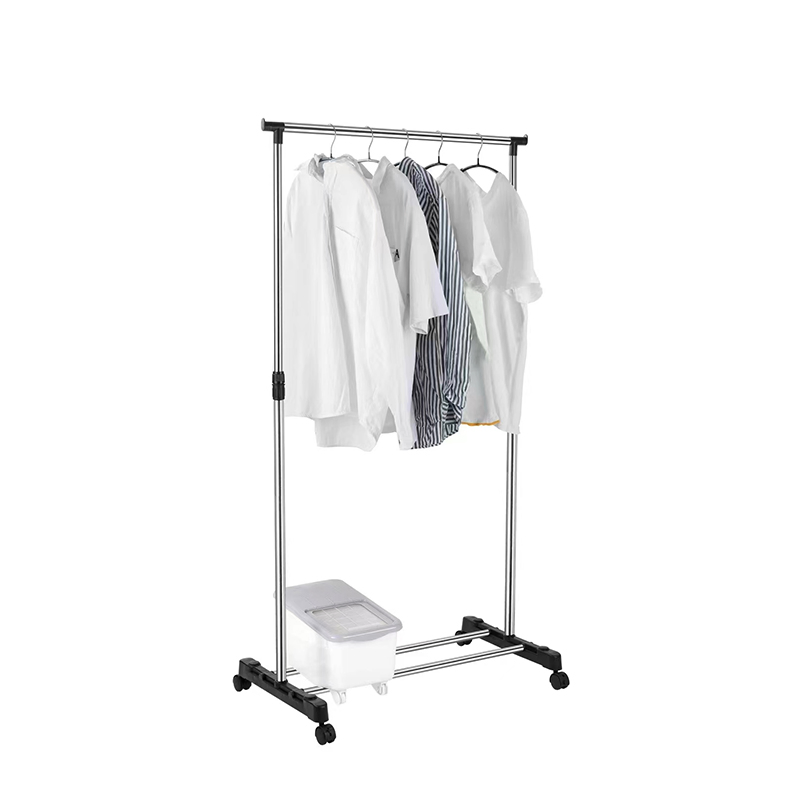 Double Rod Cloth Hanging Garment Rack Extendable Portable Stainless Steel Dryer DIY with Wheels