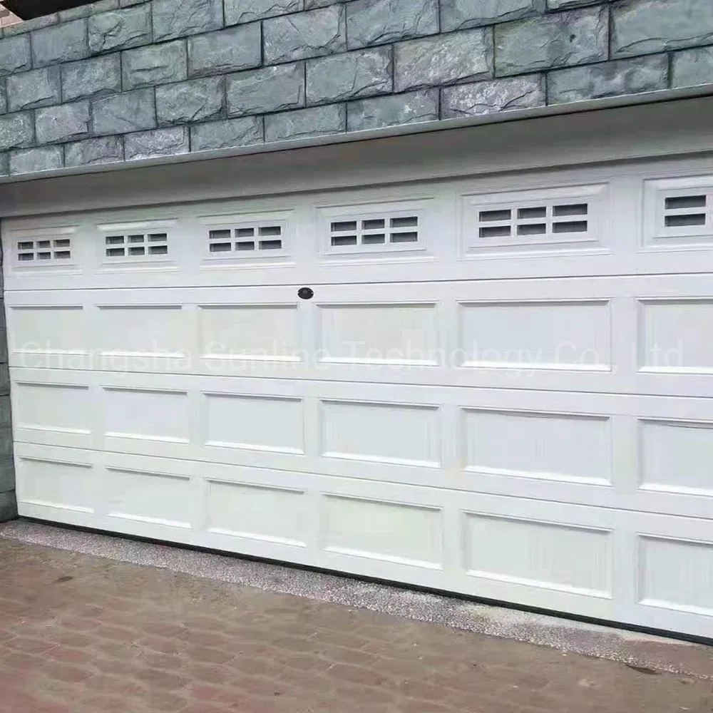 Automatic Roller Door Imitation Copper and Wood Grain All Aluminum Alloy Motorized Sectional Garage Doors