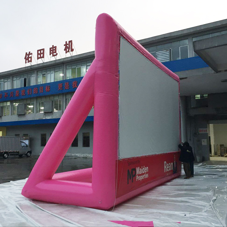 Outdoor Large Pink Inflatable Projector Screen for Outdoor Event