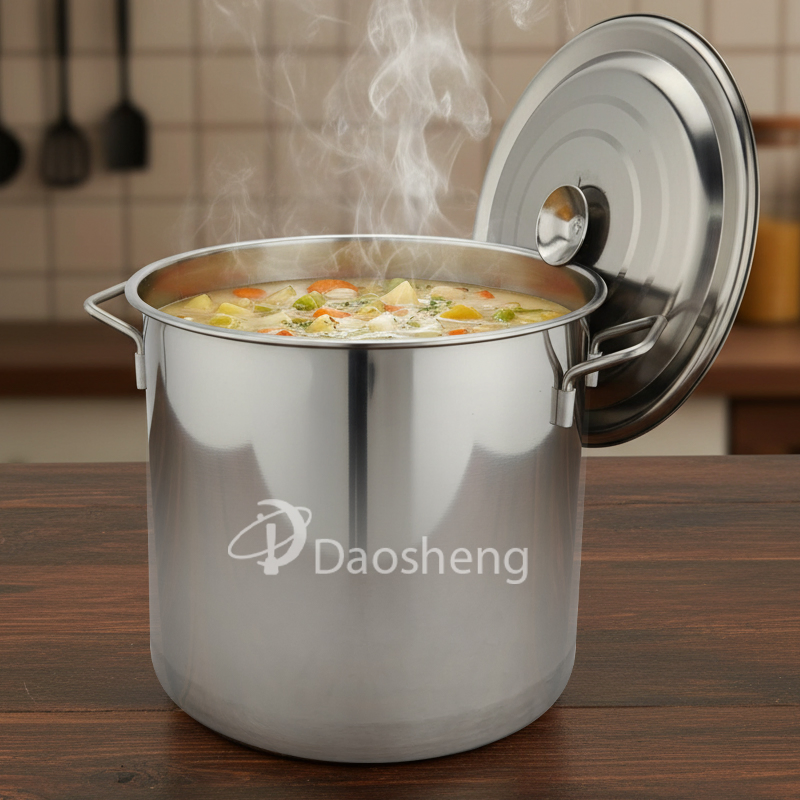 Daosheng Factory Direct Sale Restaurant Kitchen Pots and Pans Sets Commercial Cooking Soup Bucket Stainless Steel Soup Stock Pot