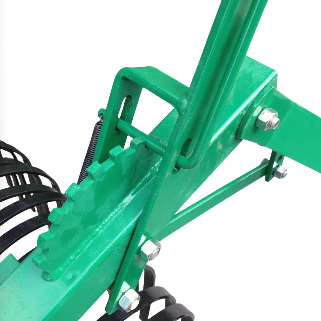 Rubber-Wheeled Landscape Rake: 3-Point Hitch, Adjustable Angle for Lawn & Pasture Care
