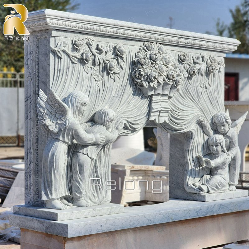 Customized High Quality Carrara Marble Children Fireplace Surround for Home Decor