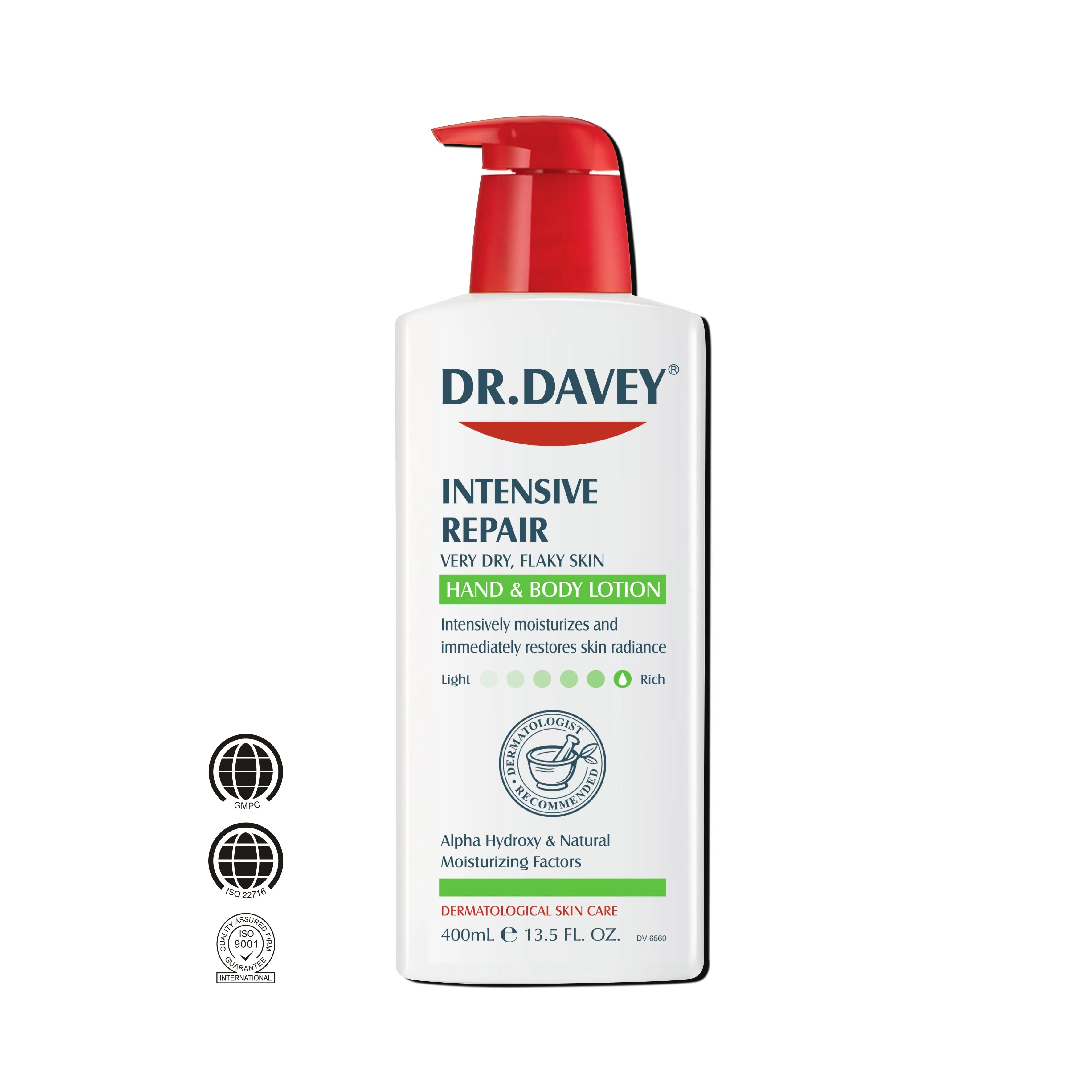 Dr. Davey Alpha Hydroxy & Natural Moisturizing Lotion for Very Dry Skin 400ml
