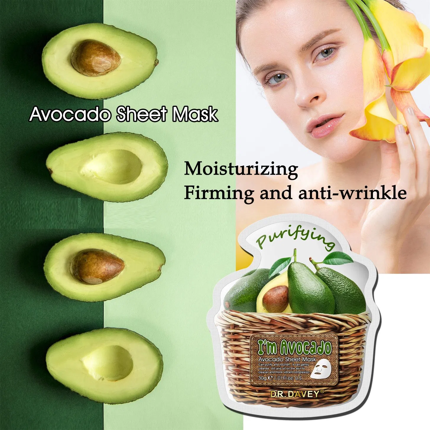 Dr. Davey Skin Facial Brightening Private Label OEM/ODM Face Mask Mask Sheet