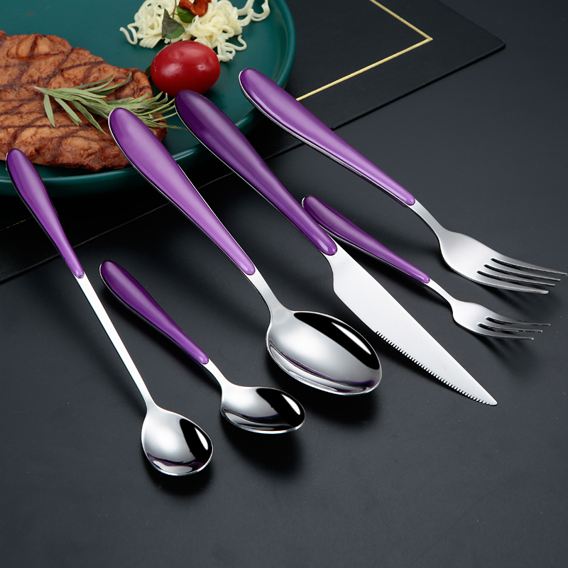Colored Silverware Knife and Fork Spoon Stainless Steel Cutlery Set