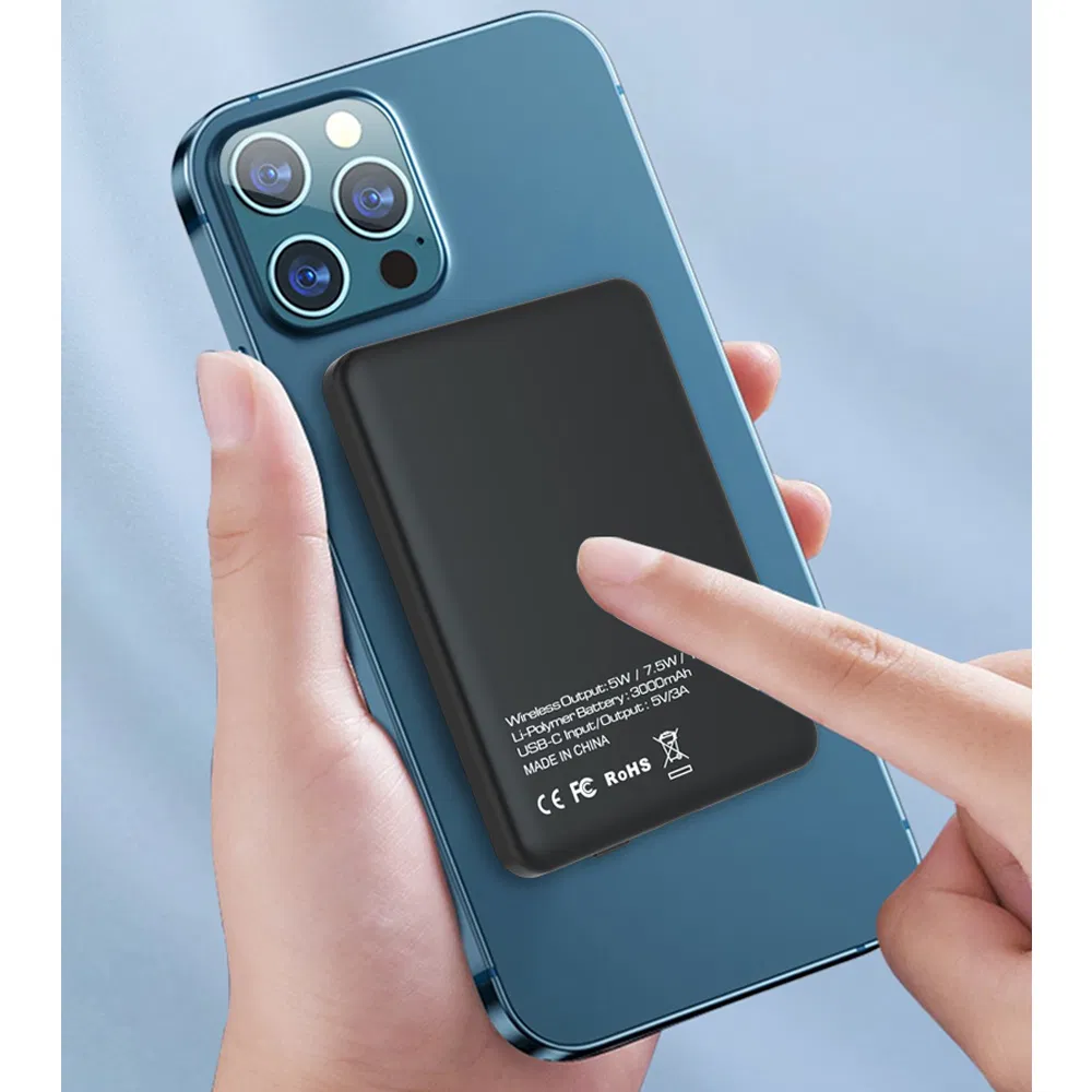Portable 3000mAh Power Bank for iPhone/Samsung Charger Magnetic Wireless Powerbank