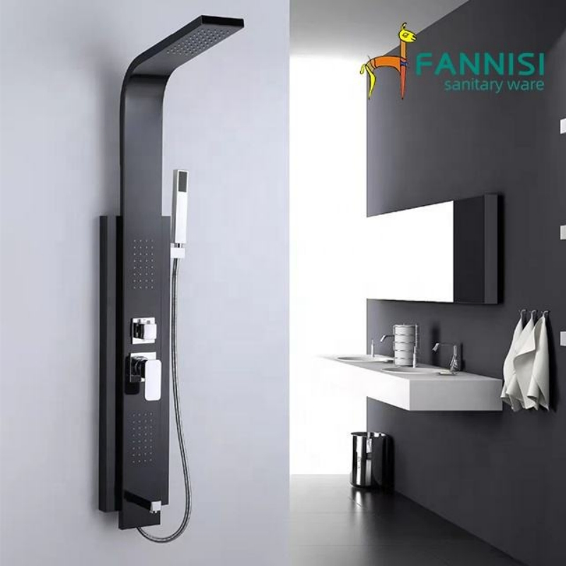 Luxury Bathroom Rainfall Shower Faucet System Massage Shower Panel