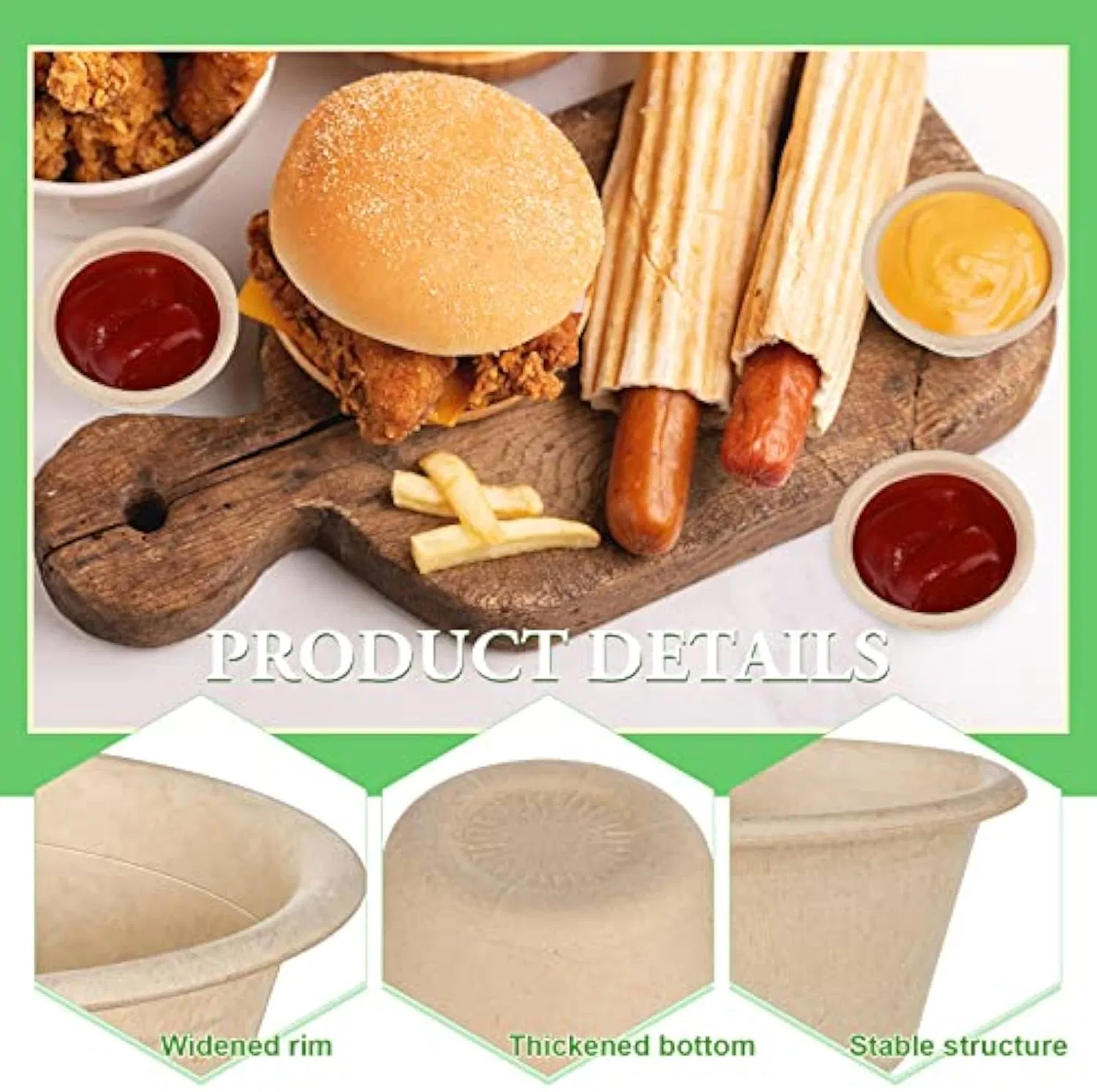Microwave-Ready Biodegradable Bagasse Lunch Container for Meal Prep with Steam Vents