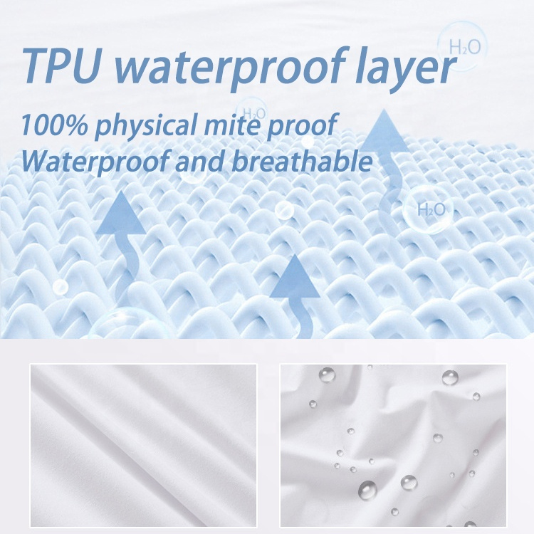 OEM Custom Factory King Size Waterproof Cover Breathable Washable Soft Mattress Protector