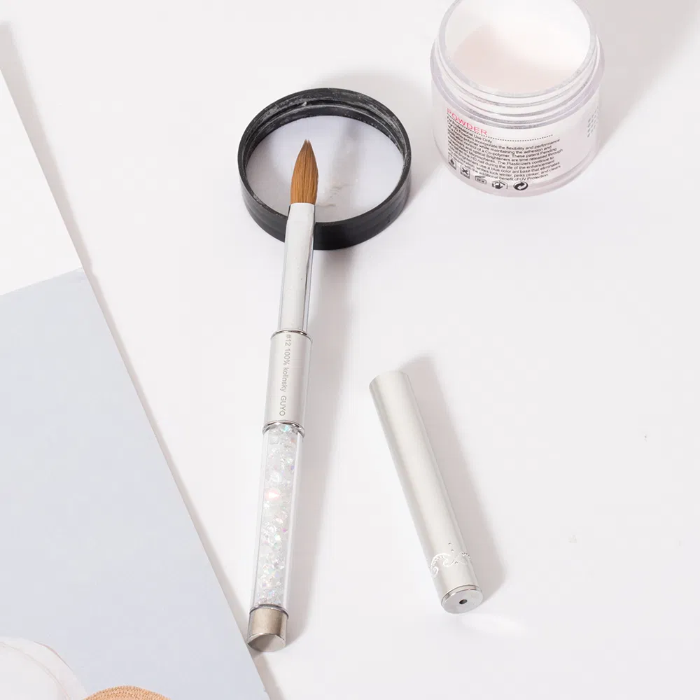 Guyo #6 Rhinestone Inside Handle 100% Kolinsky Nail Art Brush