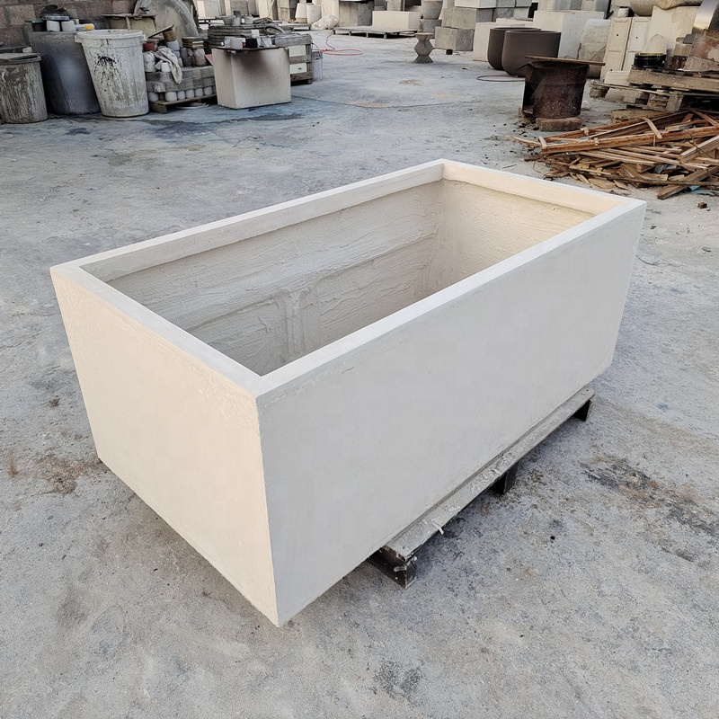 Горшок для растений напольный GRC цементный прямоугольный большой