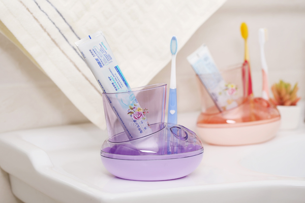 6207 Rosary Oval Two-Piece Toothbrush Holder Set Bathroom Fitting (3 holes) Soap Dish Water Cup