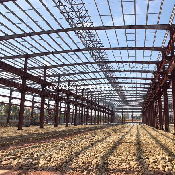 Double Span Ready-Made Design Seismic Brace Prefabricated Steel Structure Workshop