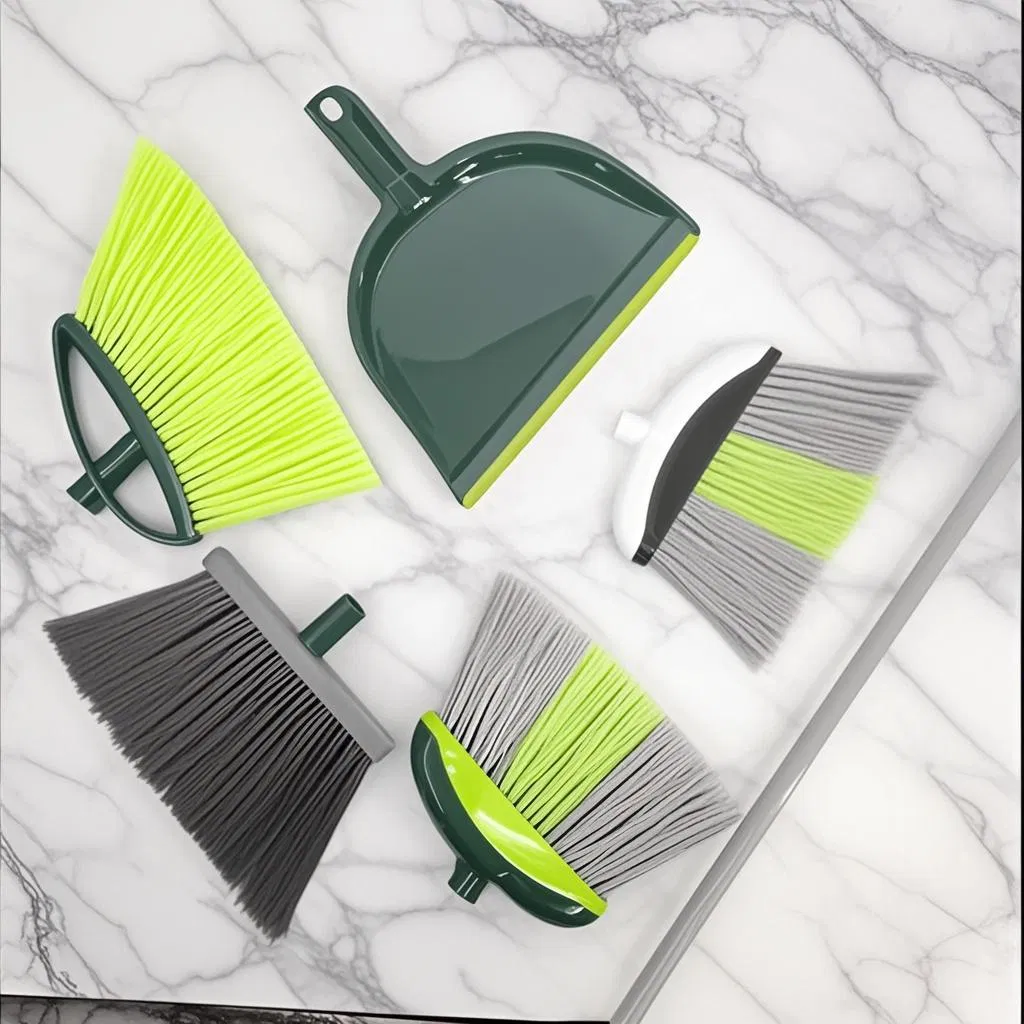 Angle Plastic Broom with Long Handle Cleaning Sweeping Brush Indoor and Outdoor Broom Dustpan