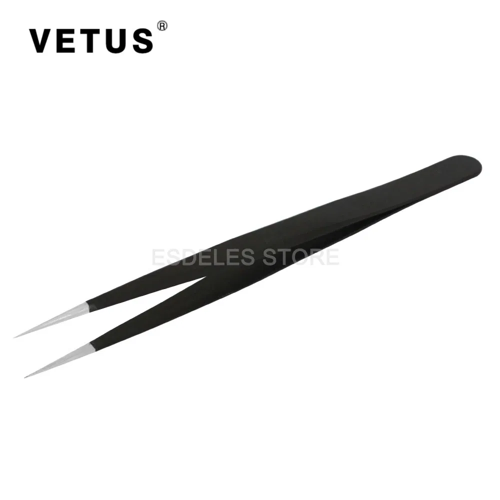 High Precision Antistatic Stainless Steel Original Vetus ESD Tweezer for Electronics Assembly and Repair