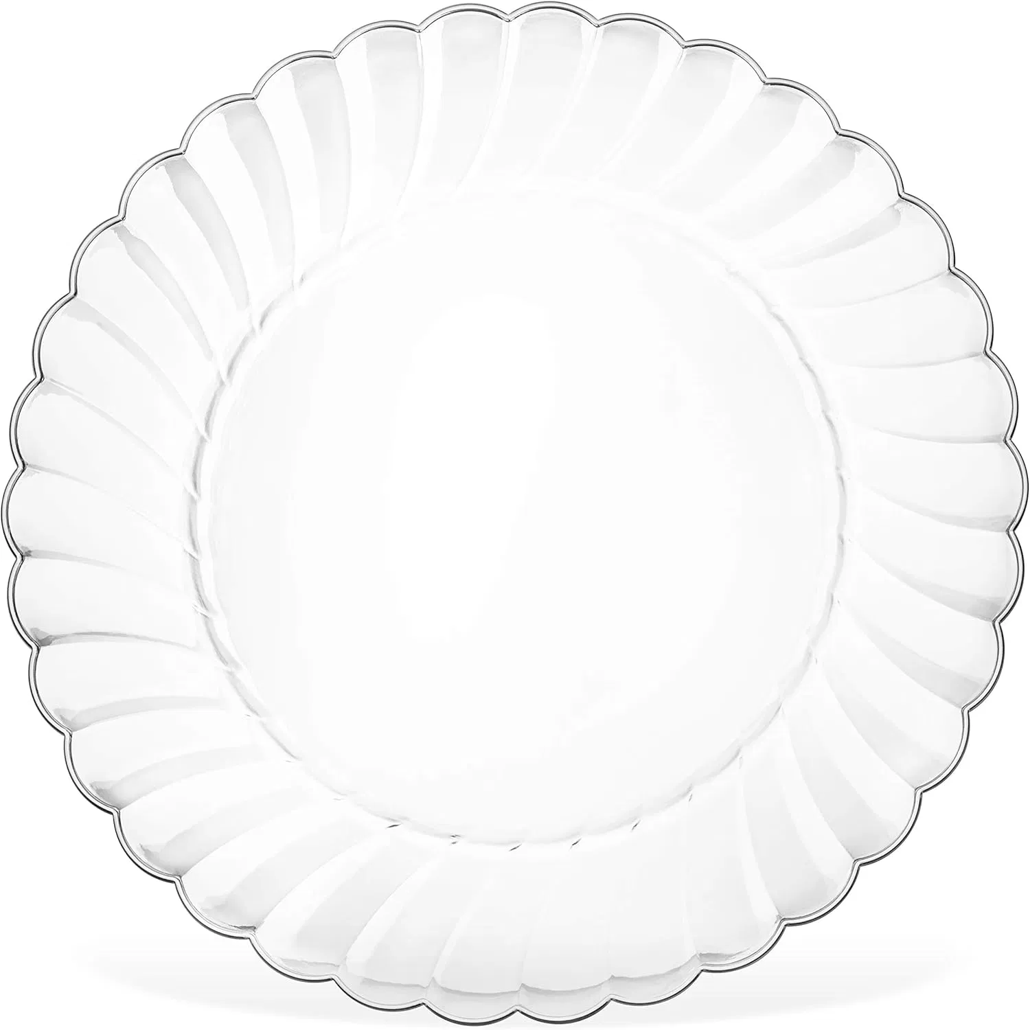 Premium Heavy Duty Clear Plastic Dinner Plates - 9 Inch Size