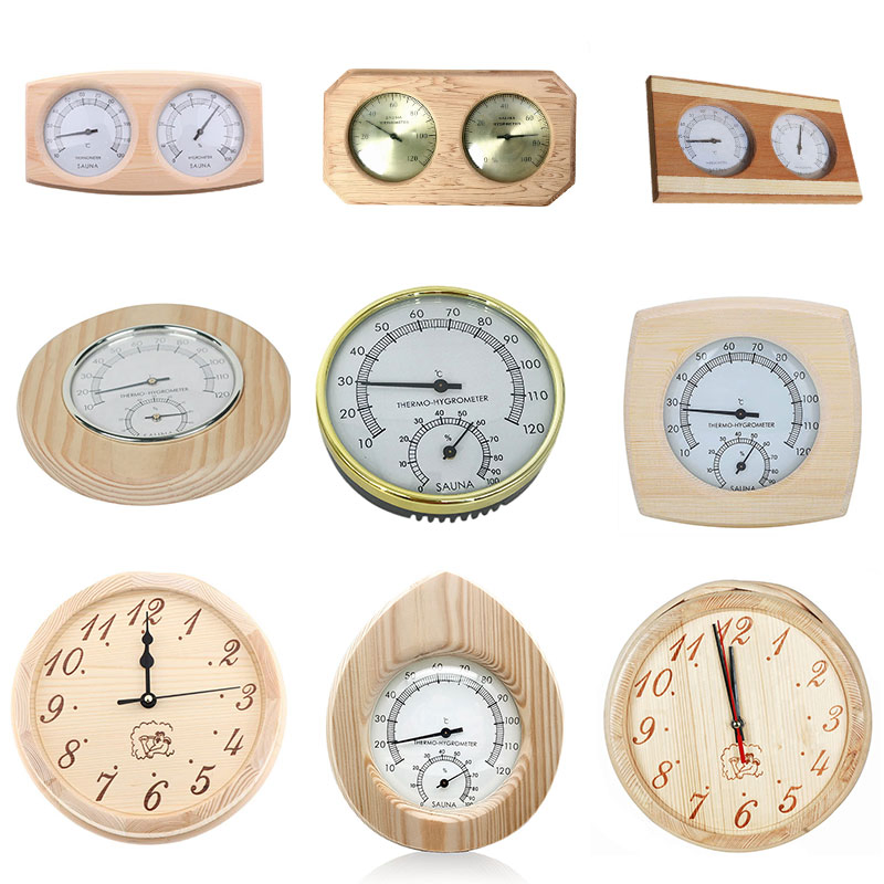 Sauna Thermohygrometer Wooden Mechanical Thermohygrometer