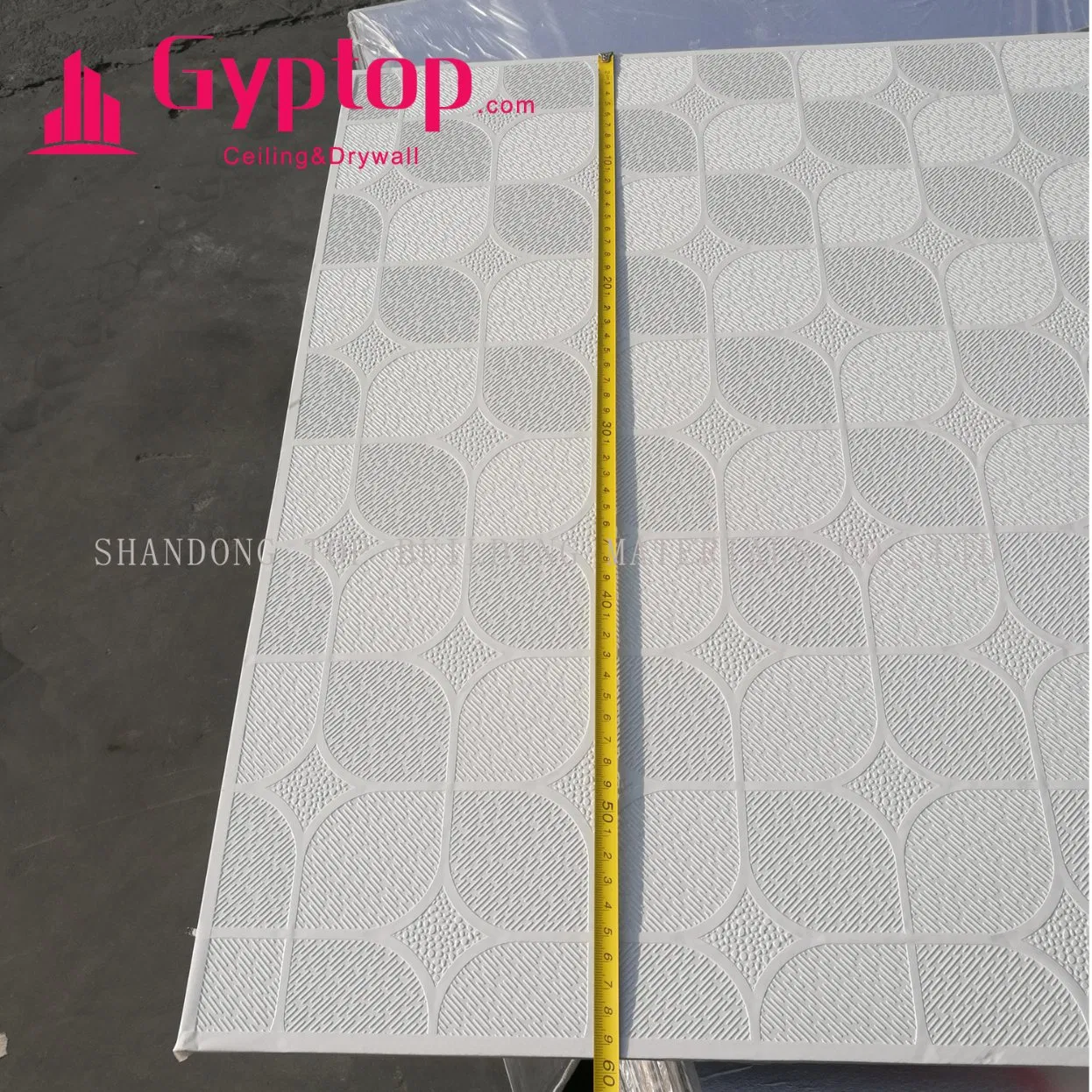 USG Quality PVC Embossed Gypsum Ceiling Board/Vinly Gypsum Ceiling Tile 610X610mm