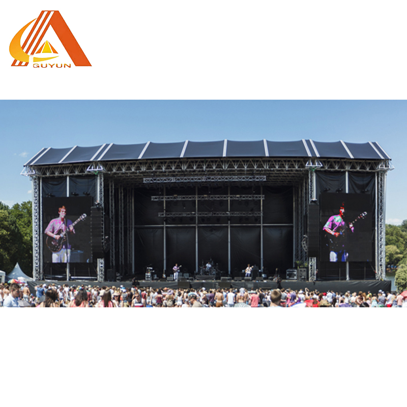 Aluminum Spigot Truss System with Height Adjustable Wooden Stage