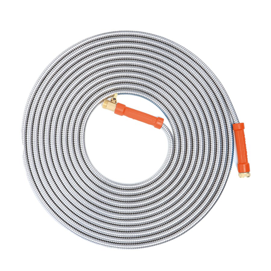 Yardforce Heavy-Duty Puncture Proof Garden Hose 50-Foot 1/2-Inch W/ Brass Fitting & on/off Valve